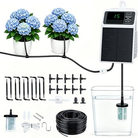 Mcbazel Solar Automatic Drip Irrigation Kit, USB-C & Solar-Powered Plant Waterer for 10 Potted Plants, Auto Watering System with Timer & Anti-Siphon, IPX5 Waterproof for Indoor Outdoor Vacation by Mcbazel