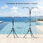 Standing Misters for Outside Patio - 4 Gallon Large Bucket & 10000mAh Water Pump, Adjustable Height 5 FT Stand Portable Misting Systems for Backyard, Beach, Pool, Sprinkler, Camping, Outdoor Cooling - Image 5