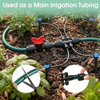 Garden Irrigation Tubing, 100ft 1/2" Tubing with 4 x 6-Way Connectors for 1/4" Hose, Flexible Distribution Drip System for Garden Greenhouse, Flower Beds, Patio, Lawn (100ft) - Image 5