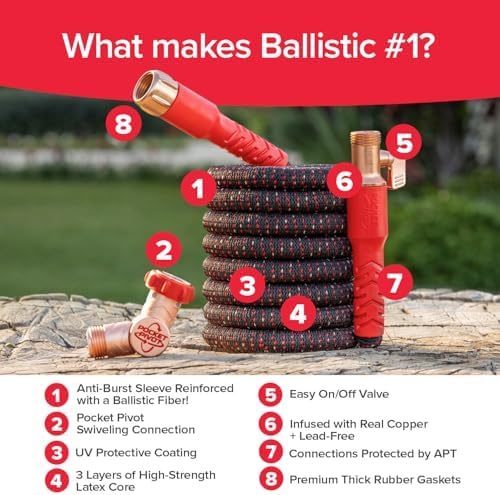 Pocket Hose Ballistic 75 FT Expandable Garden Hose, No-Kink, As Seen on TV - Image 3