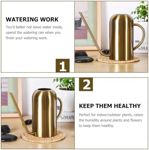Golden Stainless Steel Watering Pot with Long Spout 1.5 L - Image 3