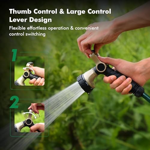 RESTMO Garden Hose Nozzle Heavy Duty, Fireman Style Water Hose Nozzle - Image 2