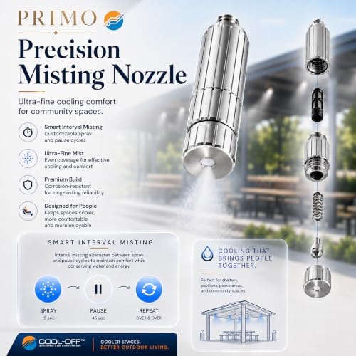 40’ High-Pressure Mist Cooling System Kit with Premium Edition Remote Pump W/App Control for Outdoor Usage – (.006" (Humid Climates) - 20 nozzles) (Mocha 1/4" Tubing 40 ft) - Image 3