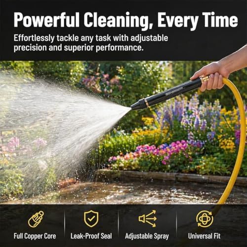 2026 Professional Jet Sweeper Nozzle, Heavy Duty Adjustable Twist Hose Nozzle Jet Sweeper Nozzle, Home High Pressure Car Wash Water Gun for Garden Hose, Watering, Lawn, Car (2PCS) - Image 6
