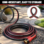 Garden Hose 75ft x 5/8", NON-EXPANDABLE Heavy Duty Hose with Nozzle - Image 5