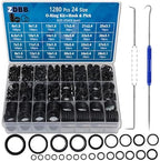 ZDBB 1395PCS 24 Size O Ring Kit+16 Size Rubber Washers Assortment Kit for Plumbing Faucet Water Pipe Garden Hose Washers Shower Heads Gasket Repair and Air or Gas Connections - Image 2