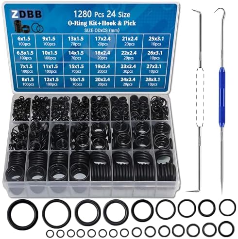 ZDBB 1395PCS 24 Size O Ring Kit+16 Size Rubber Washers Assortment Kit for Plumbing Faucet Water Pipe Garden Hose Washers Shower Heads Gasket Repair and Air or Gas Connections - Image 2
