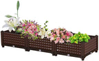 YSUEFIJO Raised Garden Bed, Outdoor Planter Box with Water Design & Drainage Holes, Vegetable Flowers Planting Raised Container, Garden Bed Kit for Backyard/Patio/Gardener by WELCOMETOYSUEFIJO