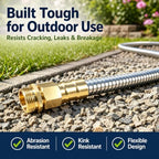 Metal Garden Hose 50 ft – 304 Stainless Steel Water Hose with Nozzle Sprayer, Garden Hoses Flexible, Lightweight, No Kink, Heavy Duty for Outdoor (50 ft) - Image 6