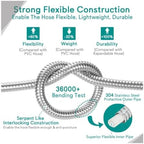 25-75ft Stainless Steel Garden Hose, Compatible For Metal Plumbing Truck Hose Airbrush Hose Gardening Fittings(Color: 25FT) - Image 3
