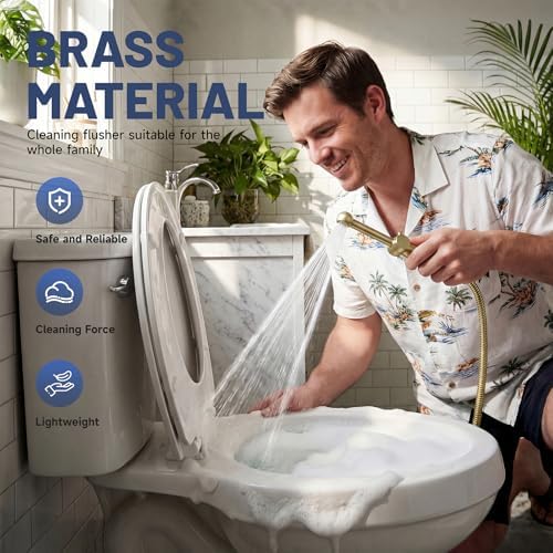 Handheld Bidet Sprayer Attachment for Toilet, Brass - Image 3