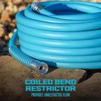 Aqua Joe 50 Ft Hybrid Polymer FLEX Garden Hose, Drinking Water Safe, Kink Resistant Flexible Hose with Aluminum Fittings, 5/8" Diameter, AJPGH50-DWS - Image 5