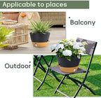 12 Inch Self Watering Pot with Visual Water Window, Drainage Holes & Watering Lip, Set of 3 Large Plastic Planters for Indoor Outdoor Plants, Modern Decorative Flower Pot (Grey) - Image 6
