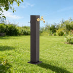 304 Stainless Steel Garden Hose Stand with Faucet, Freestanding Outdoor Water Column, Antifreeze Design for Backyard, Farm & Pasture, 31.5in Black by Unknown