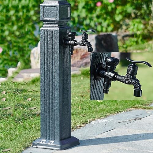 Outdoor Water Column with Faucet, Freestanding Floor Mounted Hydrant Water Tap, Garden Hose Holder with Brass Faucet, Outdoor Water Spigot, Outside Hose Faucet(65cm/26in) by ZDMZR