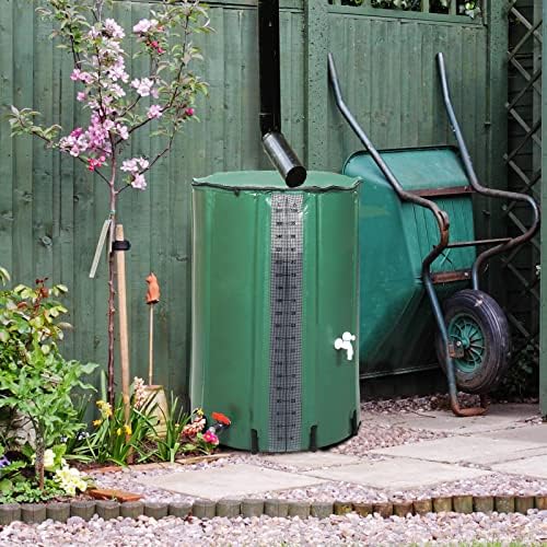 Collapsible Rain Barrel with Scale,100 Gallon with 500D Oxford Cloth, Portable Rain Collection System, Water Barrel Collector w/Filter Spigot, Green - Image 7