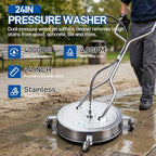 24" Pressure Washer Surface Cleaner with 4 Wheels, Surface Cleaner for Pressure Washer, Stainless Steel Dual Handle Power Washer Surface Cleaner for Concrete, Driveway, Patio, Sidewalk - Image 2
