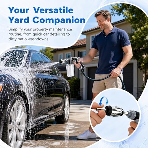 Hose Hawk Pro Pressure Washer,Multi-Function Pressure Sprayer For 1/2" Garden Hose,Leak-Proof Pressure Washer Gun with Foam Pitcher,3 Spray Modes Pressure Washer Wand For Car Washing,Patio,Driveway - Image 6