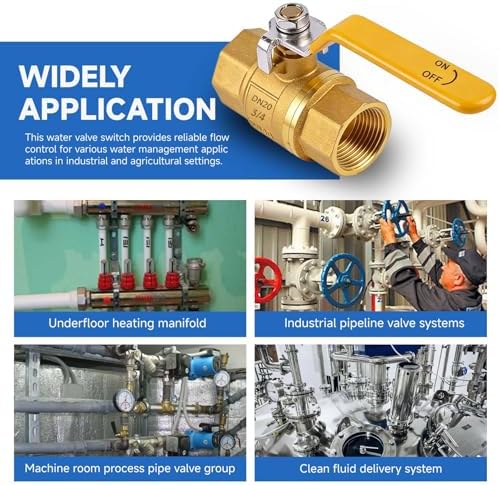 3/4" Brass Full Port Ball Valve, NPT Female, 4Pcs - Image 4