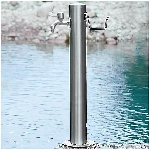 Generic Stainless Steel Garden Water Column with Faucet for Washing and Watering, Outdoor Water Tap Anti-Freezing Fountain and Hose Stand, 20.5×86CM by Unknown