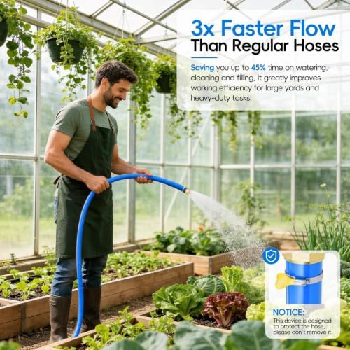 SPECILITE Hot/Cold Rubber Garden Water Hose 50 ft x 1", -50℉ to 190℉, Blue - Image 5