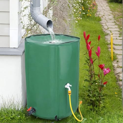 Collapsible Rain Barrel, 53/100 Gallon Portable Rain Water Collection Barrel, PVC Rainwater Collection System with Spigots and Overflow Kit, Water Barrel for Garden Water Catcher 53 - Image 4