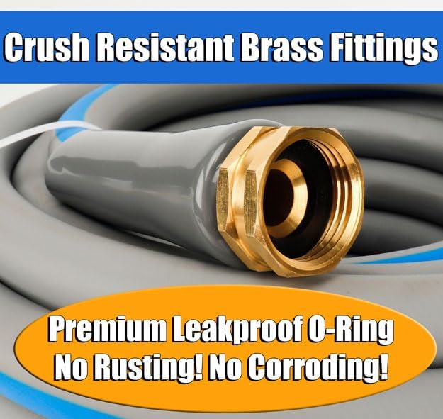 Premium Non-Expandable Water Hose, Heavy Duty, Drinking Water Safe, No Kink, Flexible | Ideal Garden, RV, Marine, & Farm Hose for All-Weather Use with Leakproof Brass Fittings | 5/8" x 75 - Foot - Image 5