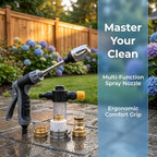 Garden Hose High Pressure Nozzle, Powerful Hose Nozzle High Pressure, Professional, Utilizes Hydraulic Boosting Technology for Garden Hoses, Cars, Lawns, and Outdoor Cleaning, Effortless Removal (B) - Image 2