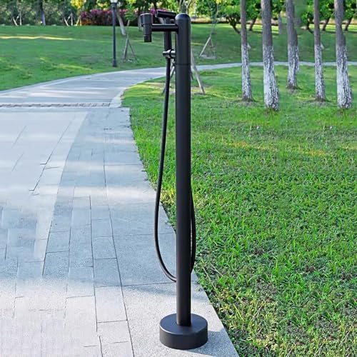 Stainless Steel Freestanding Hose Stand for Outdoor Faucet Vertical Garden Water Column for Yard Outdoor Spigot Hose Bib Holder (B 2 Holes Column with(B 2 Holes Column with Spray Gun) by Unknown
