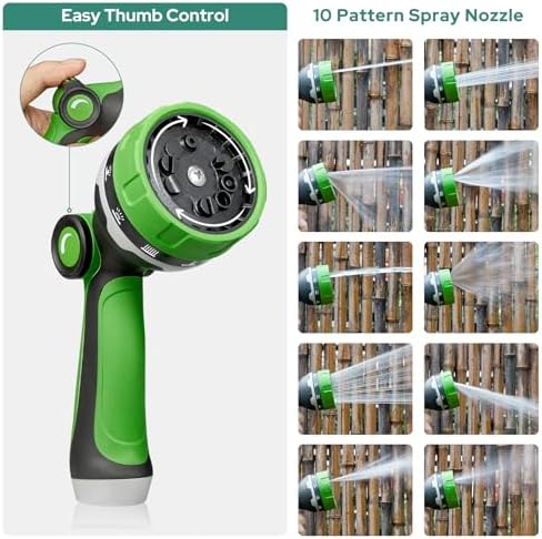 HOMEIDEAS 50 ft Rubber Garden Hose with Nozzle - Newly Leak-proof & Kink-free Design | Freely Rotational Spherical Ball Joint, Anticorrosive 3/4" Brass Fittings - Perfect for Outdoor Watering - Image 6