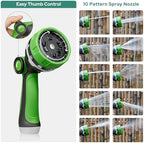 HOMEIDEAS 50 ft Rubber Garden Hose with Nozzle - Newly Leak-proof & Kink-free Design | Freely Rotational Spherical Ball Joint, Anticorrosive 3/4" Brass Fittings - Perfect for Outdoor Watering - Image 6