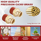 DOT Approved Male Straight Brass Union 1/2" Tube x 1/2" NPT, 10PCS - Image 2