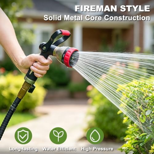 FANHAO Fireman Style Garden Hose Nozzle Heavy Duty Metal, 8 Spray Patterns - Image 2