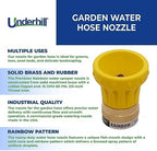 Underhill Precision Rainbow Garden Water Hose Nozzle Sprayer, 15 GPM 80 PSI, 3/4-Inch Thread Inlet, High Pressure Heavy-Duty Brass and Rubber, HN1500 - Image 3