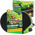 RAINPOINT 75FT Flat Soaker Hose, Flexible & Leakproof Drip Hose with Anodized Aluminum Fittings, Double Layer 80% Water-Saving Gardening Irrigation Hose, Green by RainPoint