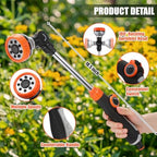 Hushee 4 Pack 18.5-Inch Metal Watering Wand with 180° Rotating Head, 8 Adjustable Spray Patterns & Thumb Control Nozzle – Perfect for Hanging Baskets, Shrubs & Plants, Durable Garden Hose Sprayer - Image 2