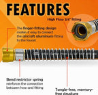 3/4 in. × 50ft. Flexible Hybrid Rubber Garden Hose, High Flow 3/4" I.D. No Memory Durable Lightweight Water Hose Leader Hose for Watering, Irrigation, Water Transfer Pump - Image 3