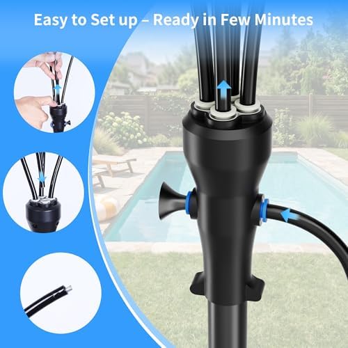 WESTTREE Standing Misters for Outside Patio, 4 Gallon Large Bucket Water Mister & Pump, 4+4 Spray Modes,Adjustable Height15FT Patio Portable Misters for Cooling Outdoor Camping Pool Backyard Garden - Image 4