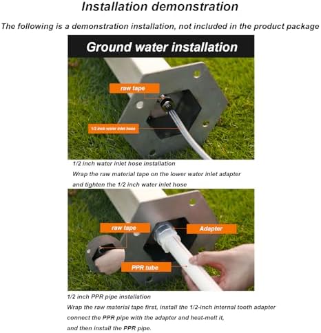 Freestanding Garden Water Column with Outdoor Hose Stand, Anti-Freezing 304 Stainless Steel Floor Mounted Water Tap, Courtyard Faucet Post, Metal Water Fountain Yard Hydrant for Irrigation/Washing - Image 7