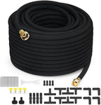 Heavy Duty Soaker Hose 150FT 1/2 Inch Rubber Garden Drip Irrigation Hose with Solid Brass Connector Water Saving Linkable Soaker Hose for Garden Bed Flower Vegetable Lawn by MHMHM