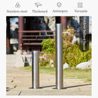 304 Stainless Steel Cylindrical Vertical Garden Water Column, Freestanding Hose Stand with Faucet, Vertical Water Hydrant Decorative Water Feature Fountain Stainless Steel Color H19.7in - Image 3