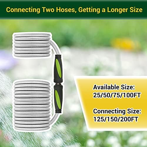 Garden Hose - Water Hose 50 FT with Swivel Handle, Flexible, Heavy Duty, No Kink, Lightweight Metal Hose for Outdoor, Yard, 304 Stainless Steel - Image 7