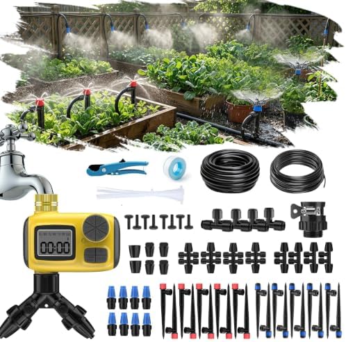 Drip Irrigation System, 165FT Garden Watering System with Water Timer by Deepoter