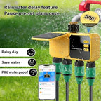 Luocute Smart Irrigation Timer, Solar Water Valve Controller with APP Control Rain Sensor 4 Zone, Rechargeable Battery for Garden Patio Outdoor, Auto Watering Multi Valve Yard - Image 4