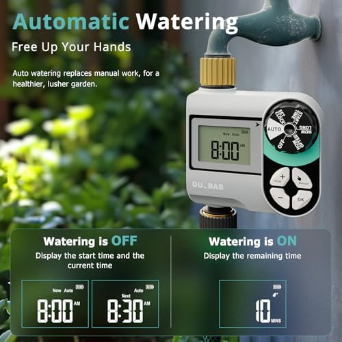 QUOBAS Brass Sprinkler Timer, Programmable Water Hose Timer for Garden Hose - Image 3