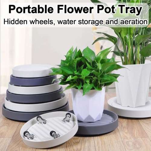 Plastic Trays for Plants with Wheels, Drip Trays for Potted Plants, 2 Pcs - Image 3
