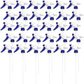 30 Pack Spray Bottle Nozzles, Heavy-Duty Stream Trigger Spray Nozzle Replacement Parts Adjustable Head Sprayer with Mist Stream Sprayer Fits 8oz /16oz Spray Bottles Round 28/400 Neck Bottles (Blue) by River-CJ