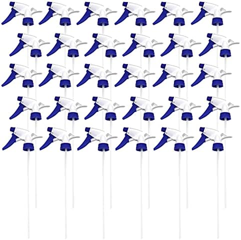 30 Pack Spray Bottle Nozzles, Heavy-Duty Stream Trigger Spray Nozzle Replacement Parts Adjustable Head Sprayer with Mist Stream Sprayer Fits 8oz /16oz Spray Bottles Round 28/400 Neck Bottles (Blue) by River-CJ