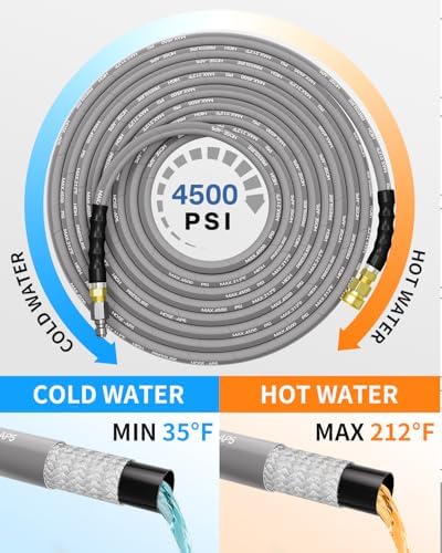 Pressure Washer Hose 100FT 3/8" Steel Wire Braided Swivel Quick Connector - Image 3
