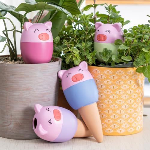 LIFKOME 4pcs Terracotta Self Watering Spikes with Pig Shape Design for Plants, Drip Irrigation Water Globes Providing Optimal Moisture Levels, Watering Tool for Indoor and Outdoor - Image 6